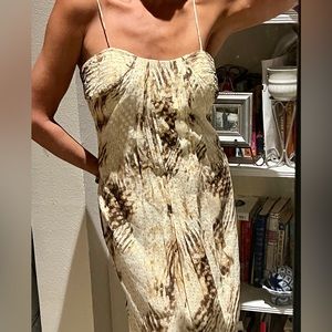 Chetta B Sherrie Bloom Peter Noviello Long Gown Maxi Dress size 8 Silk Printed